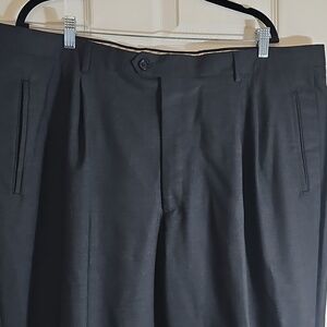 Zignone Italy High Twist New Wool Men's Black Dress Pants Size 44